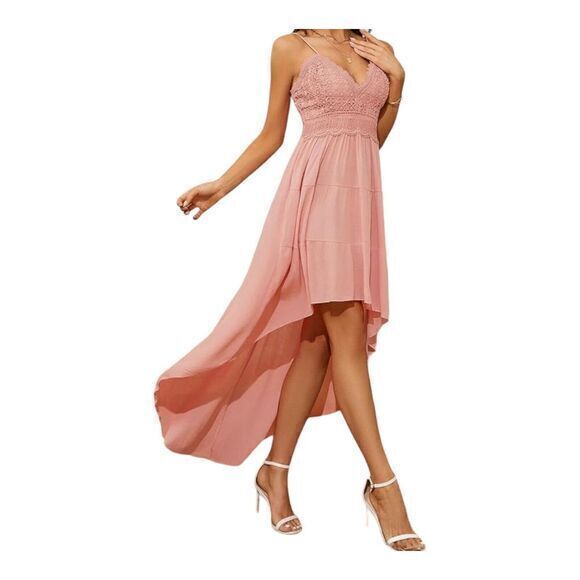 Women's Pink Barbie High Low Crochet Boho Goddess Dress Size 2X‎ - Picture 10 of 16